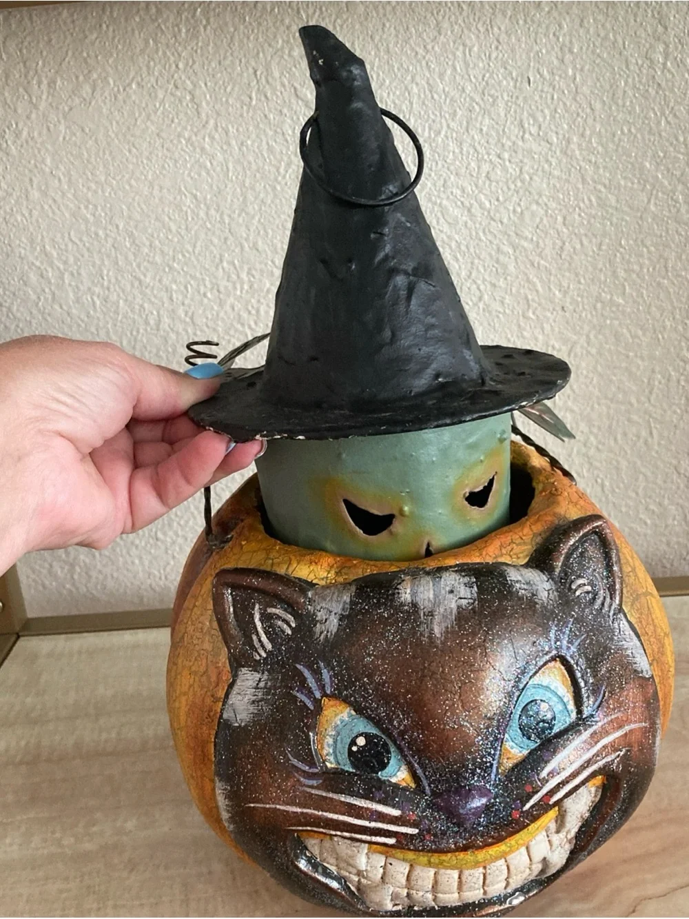 Martha Stewart Halloween Cat Pumpkin  Witch lantern insert Vtg